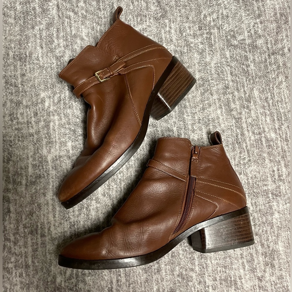COLE HAAN faux leather ankle boots